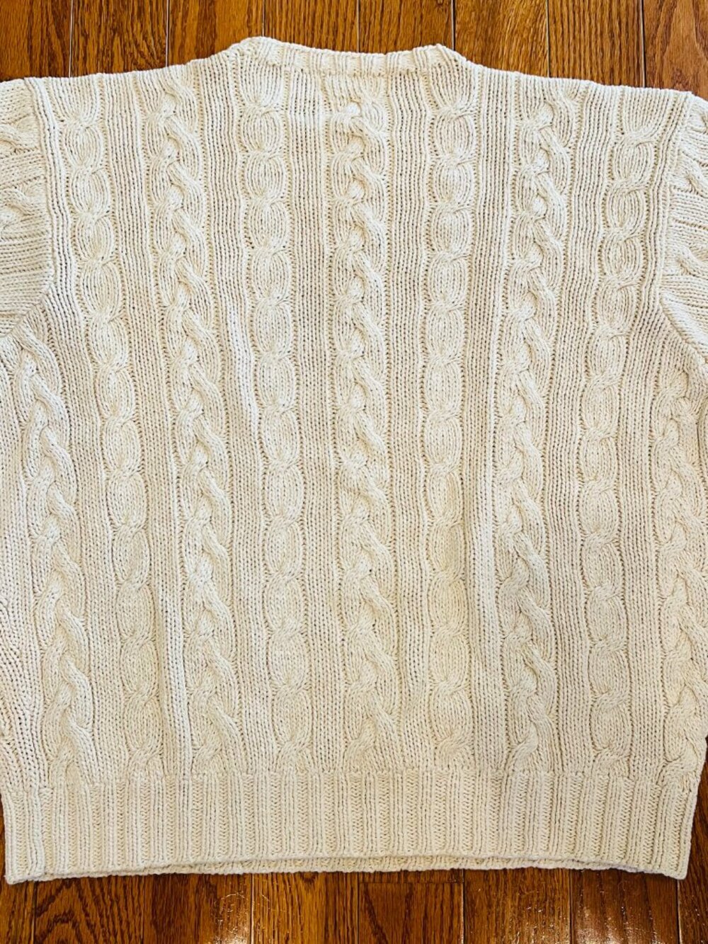 Vintage 90's Polo Ralph Lauren Men’s Cable Knit Fisherman Sweater Size XL Chunky - Picture 6 of 16